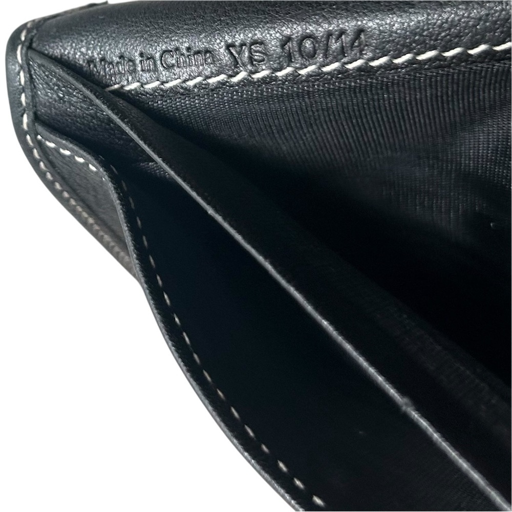 Celine Vintage Macadam Canvas Long Bi-fold Wallet in black with leather trim EUC - Picture 10 of 12